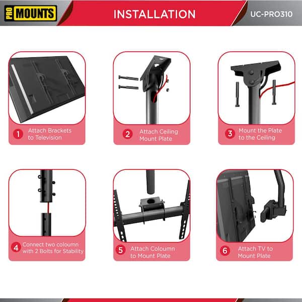 Apex by Promounts Large TV Ceiling Mount for 37-80 Apex by Promounts Large TV Ceiling Mount for 37-80