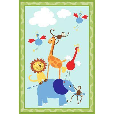 The Wallpaper Company 54 in. x 36 in. Multicolored Animalia Boys Digital Wall Mural-DISCONTINUED