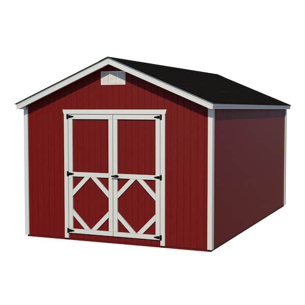 Little Cottage Co. Classic Gable 10 ft. x 10 ft. Outdoor Wood Storage Shed Precut Kit with Floor (100 sq. ft.)