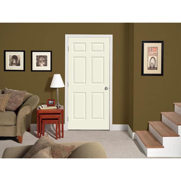 36 in. x 80 in. Colonist Vanilla Painted Textured Molded Composite MDF Interior Door Slab