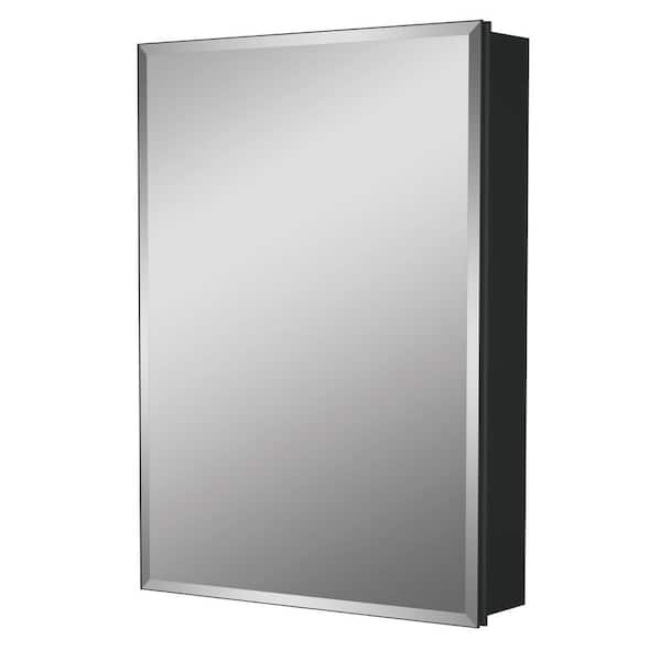 Moses 20 in. W x 28 in. H Rectangular Aluminum Medicine Cabinet with Mirror and Adjustable Shelves