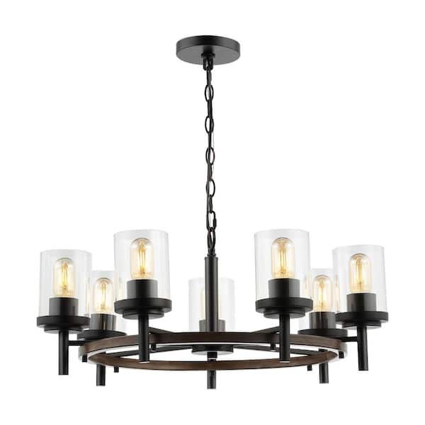 ARTCRAFT Barnyard Black and Satin Brass Industrial Linear Kitchen Island Light