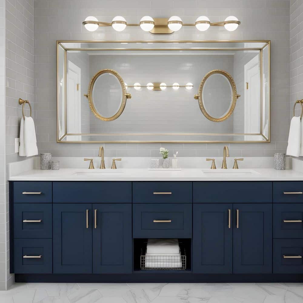 43.3 in. 6-Light Golden LED Bathroom Vanity Light with Round Shade price history on PriceWatchPro