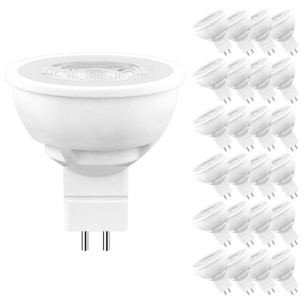 50-Watt Equivalent MR16 Dimmable LED Light Bulb Enclosed Fixture Rated 3500K Natural White 6.5-Watt GU5. 3 Base(24-Pack)