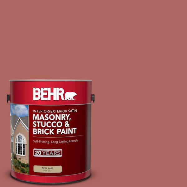 BEHR 1 gal. #PPU2-13 Colonial Brick Satin Interior/Exterior Masonry, Stucco and Brick Paint