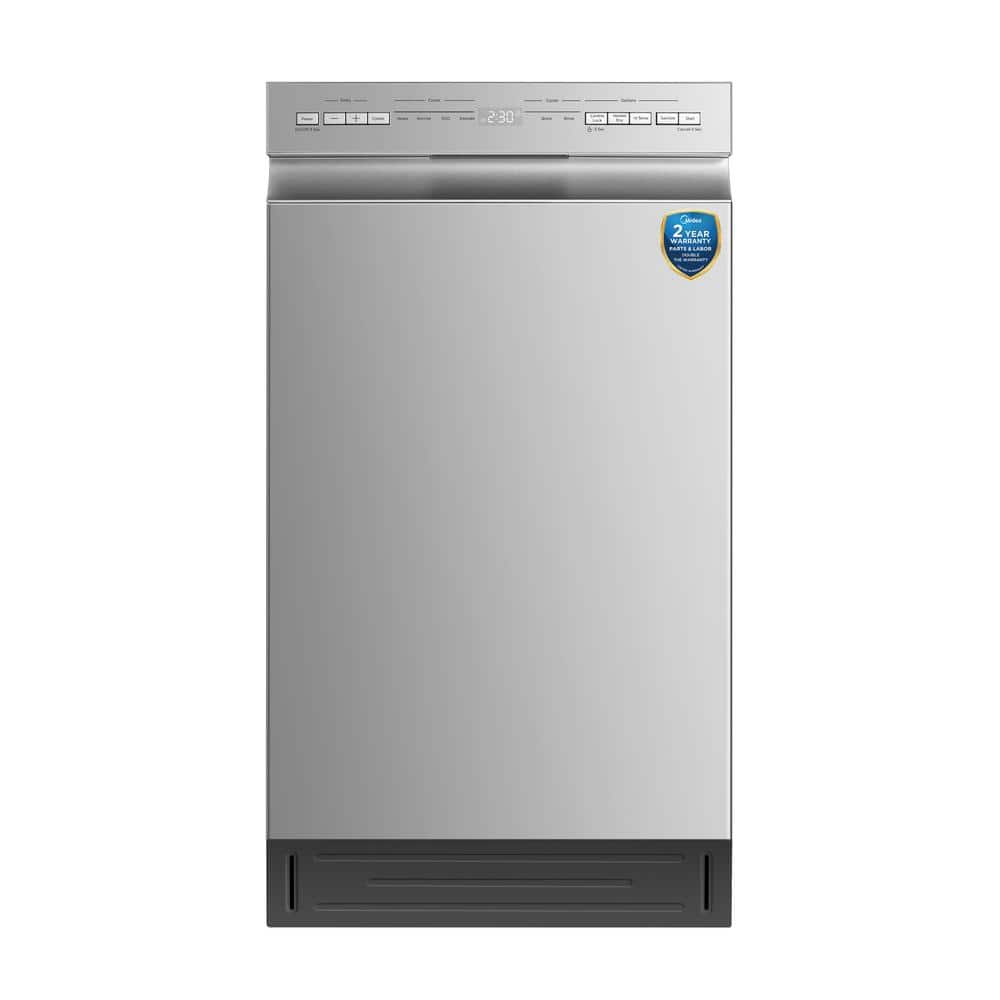 Midea 18 in. Built-in dishwasher in Stainless Steel with 6-Cycles, in Stainless Steel Tub, Heated Dry, ENERGY STAR, 52 dBA