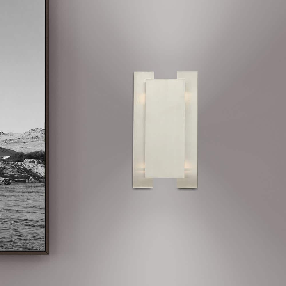 Brushed Nickel 2-Light Vertical/Horizontal Wall Sconce