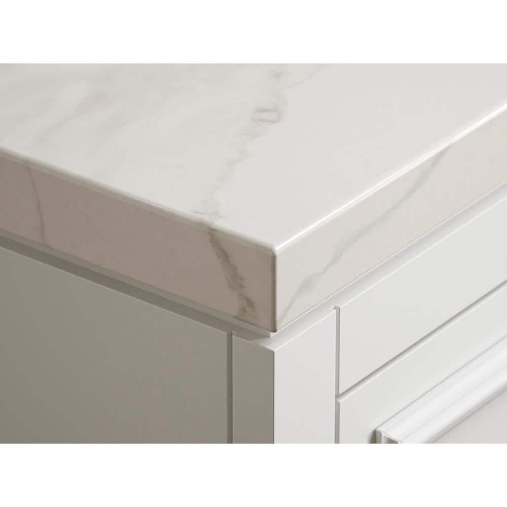 Southerk 48-Inch White Painted Freestanding Bathroom Vanity with Quartz Top