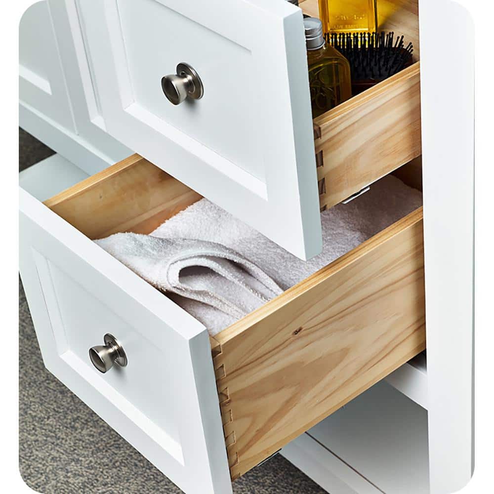 Manchester 72" White Solid Wood Double Sink Freestanding Vanity Base