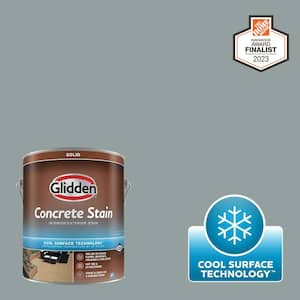 1 gal. PPG1036-4 After The Storm Solid Interior/Exterior Concrete Stain with Cool Surface Technology