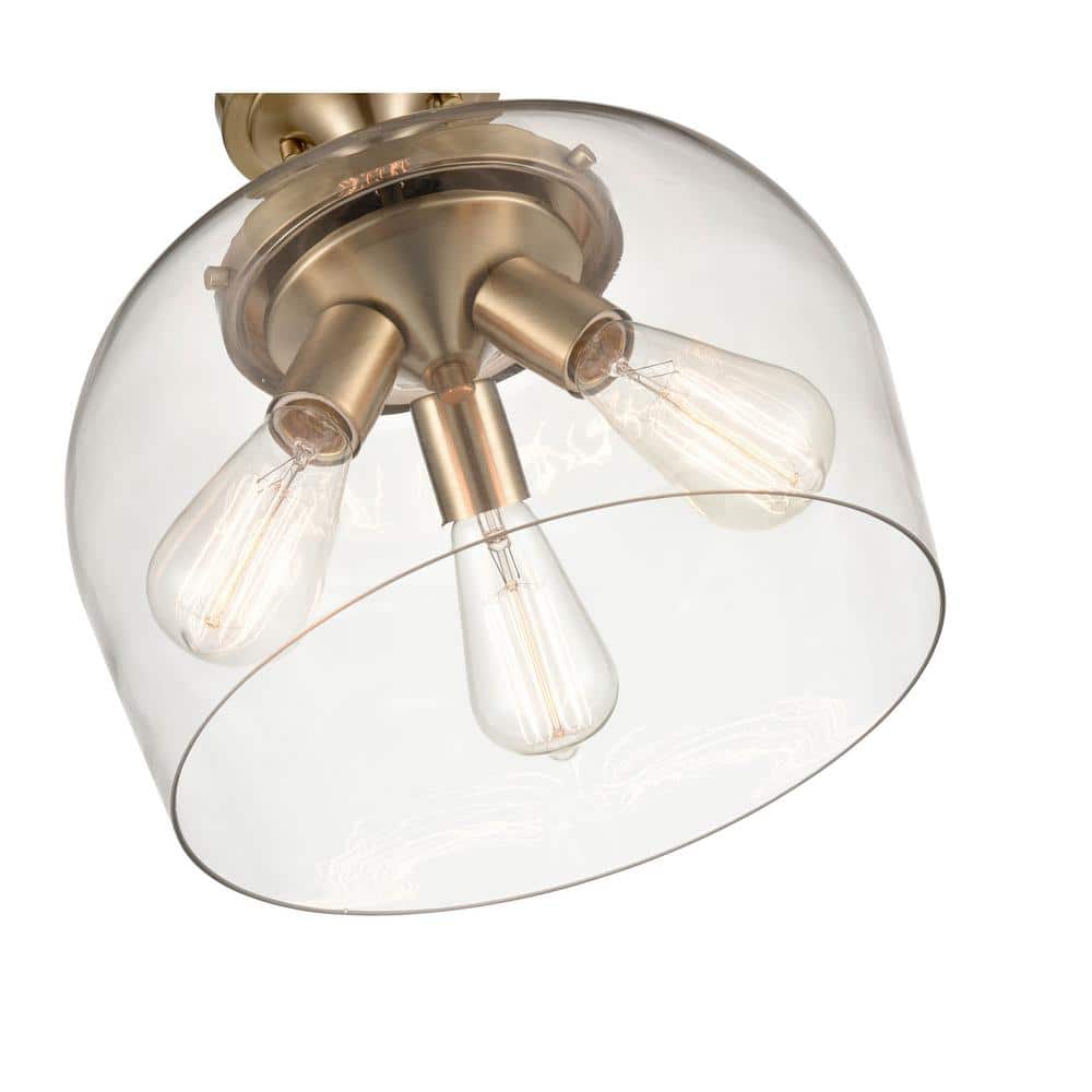 Ashford Modern Gold 13" Glass Semi-Flush Ceiling Bowl