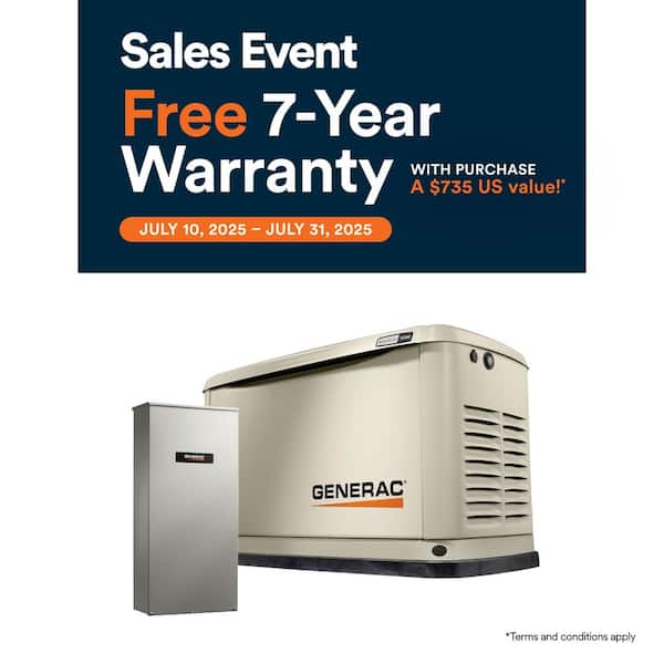 10,000 Watt - Dual Fuel Air- Cooled Whole House Home Standby Generator, Smart Home Monitoring, 100-AMP Transfer Switch