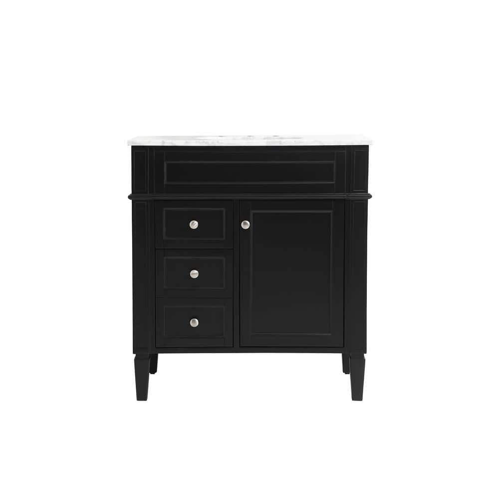 Simply Living 32 in. W x 21.5 in. D x 35 in. H Bath Vanity in Black with Ca