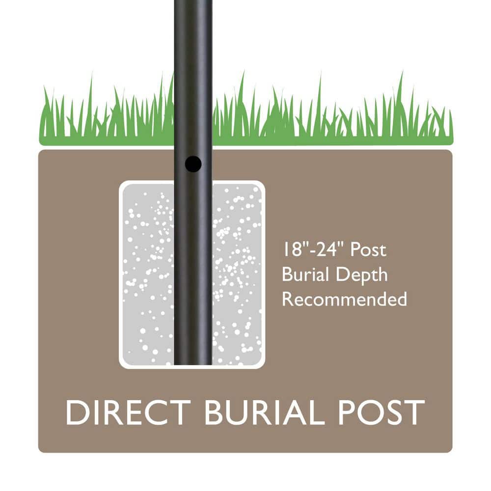 80-Inch Bronze Powder Coated Outdoor Lamp Post with Cross Arm