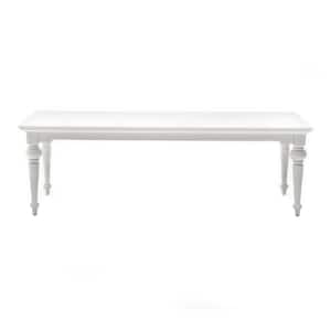 Danielle White Glass 94.49 in. 4 Legs Dining Table (Seats 8)