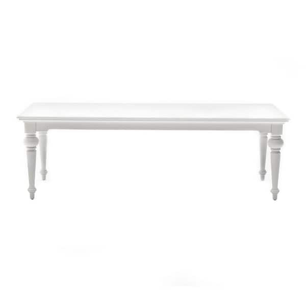 HomeRoots Danielle White Glass 94.49 in. 4 Legs Dining Table (Seats 8)