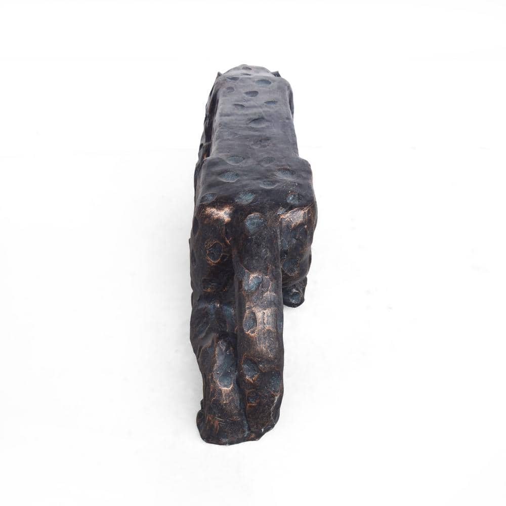 Antique Copper Lightweight Concrete Leopard Shaped Patio Bench