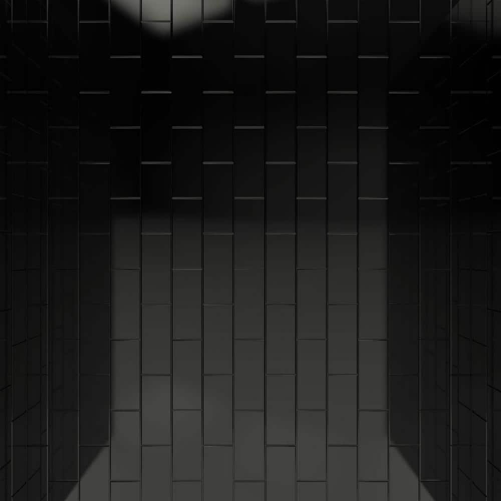 QWALL-VS Black Acrylic Alcove Shower Kit