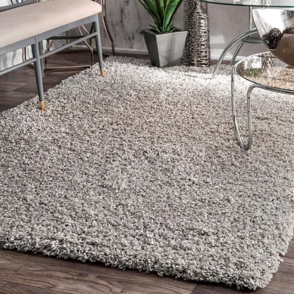 Marleen Plush Shag Silver 3 ft. x 8 ft. Runner Rug