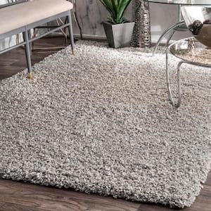 Marleen Plush Shag Silver 4 ft. x 6 ft. Area Rug