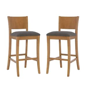 Galvin 42 in. H Brown Wood Frame High back Barstool Upholstered Seat (2-pack)