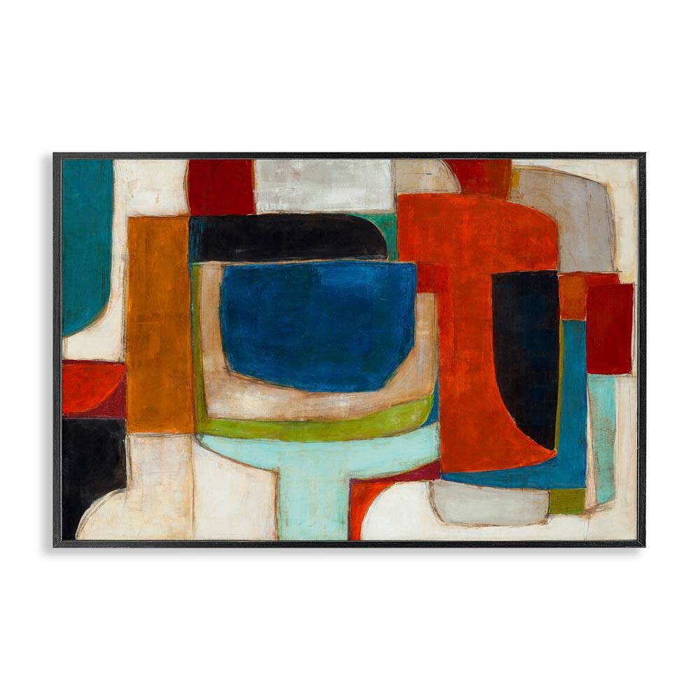 Geometric Cubist Abstraction by Kippi Leonard Black Framed Abstract Giclee Art Print 16 in. x 24 in. price history on PriceWatchPro