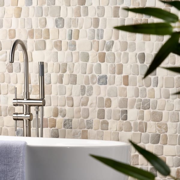 Countryside Pathway Lombok Beige 11.81 in. x 11.81 in. Natural Stone Mosaic Wall Tile (0.96 sq. ft./Each)