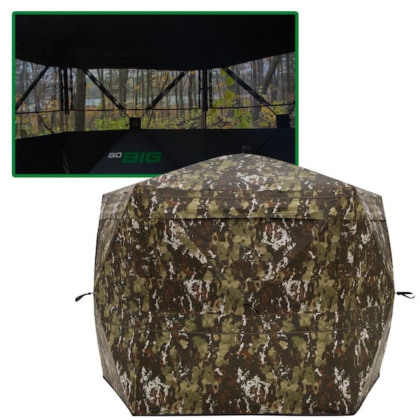 Barronett Blinds Spy 5 Portable Hunting Blind, 5-Sided Hub Blind, View-Through Mesh, Crater Harvest, 72 in. x 84 in. x 84 in., SP500CH