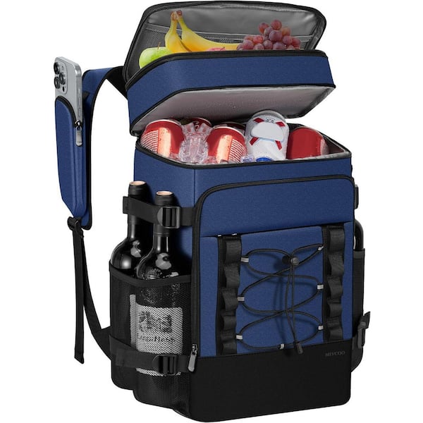 30 qt. 40 Cans Insulated Leak Proof Cooler Backpack with Two Compartments for Picnic Lunch Camping Beach