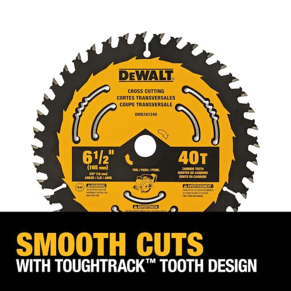 DEWALT 6-1/2-in 40-Tooth Tungsten Carbide-Tipped Steel Circular Saw Blade