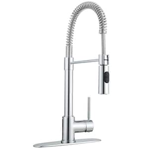 Elba Spring Single Handle Pull-Out Sprayer Kitchen Faucet in Polished Chrome