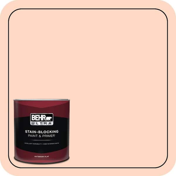 BEHR ULTRA 1 Qt. #230C-2 Shell Coral Flat Exterior Paint & Primer