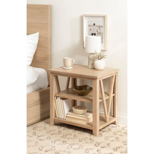 Kate and Laurel Broadbridge 23 in. Natural Rectangle Wood End Table