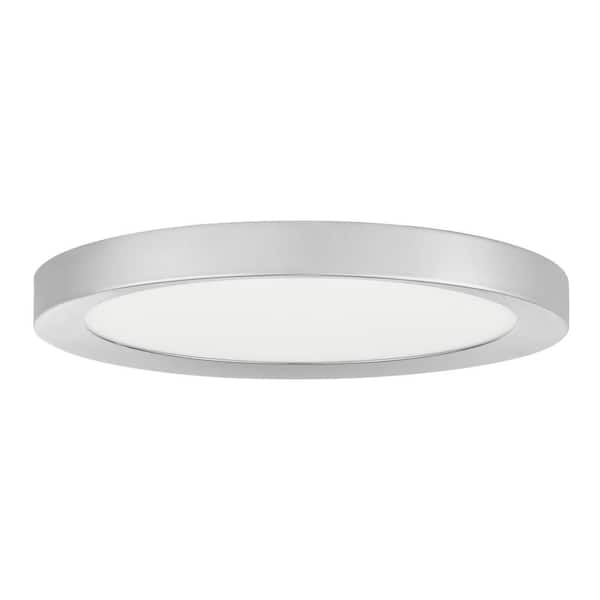 Hampton Bay 1006831087 Calloway HB 19 in. LED 5CCT Flush Mount Polished Nickel