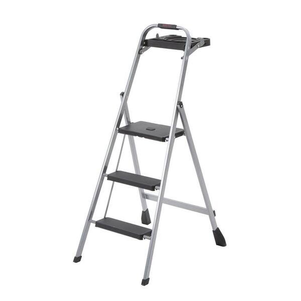 Skinny Mini 3-Step Steel Stool Ladder with Project Tray