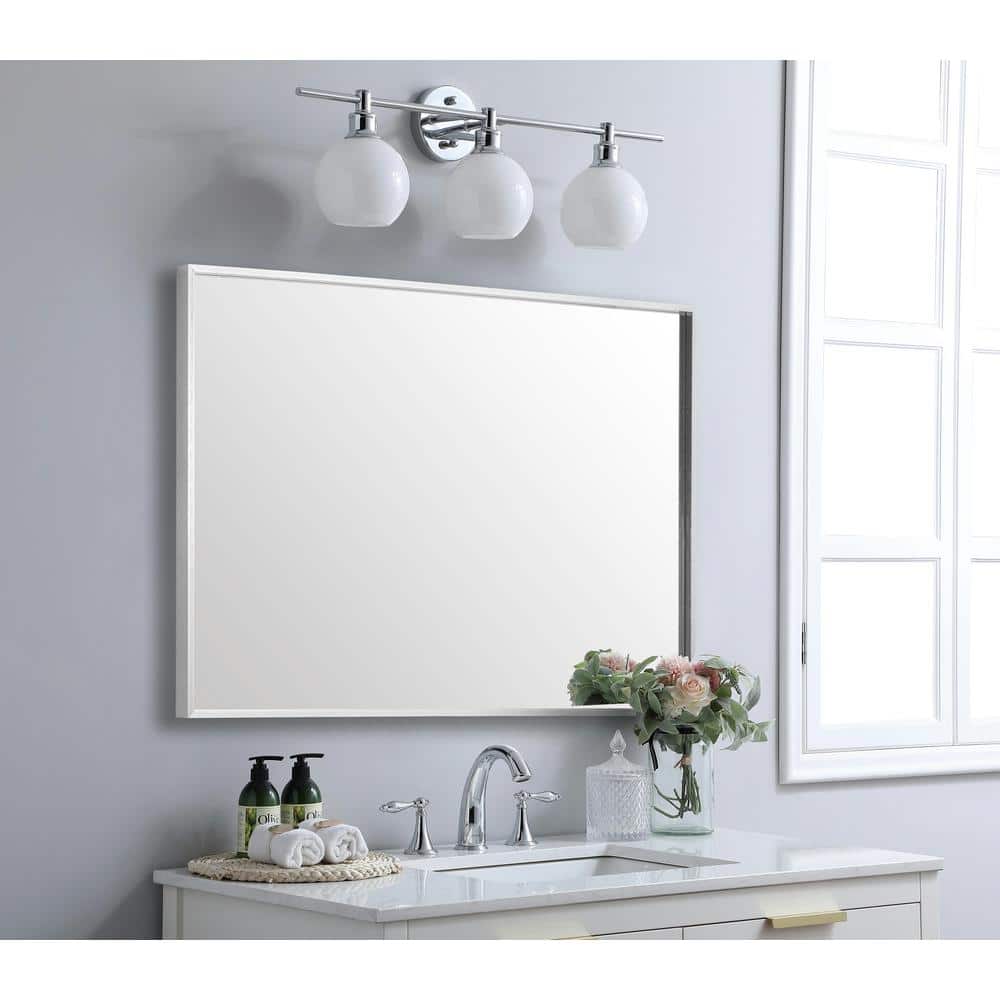 Silver Aluminum Frame Rectangular Wall Mirror 30x42