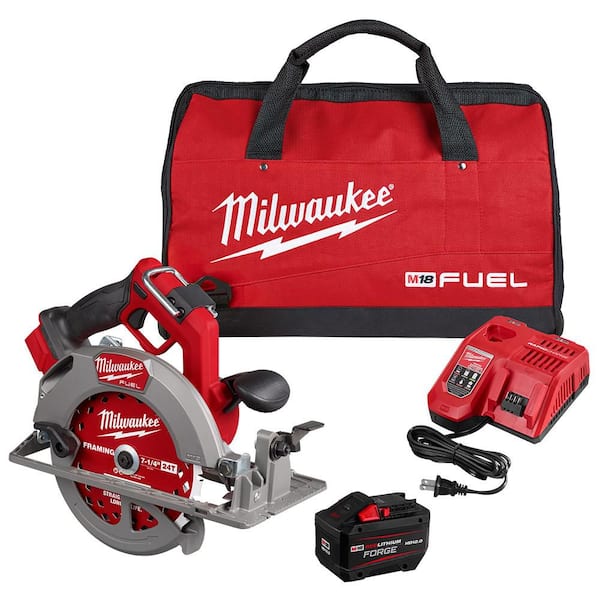 M18 FUEL 18V Lithium-Ion Brushless Cordless 7-1/4 in. Circular Saw Kit with One FORGE 12.0Ah Battery, Charger, Tool Bag