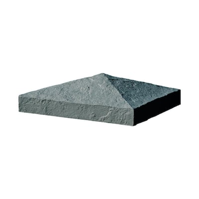 Slatestone 10.5 in. x 10.5 in. x 3.5 in. Charcoal Faux Polyurethane Stone Post Cover Cap