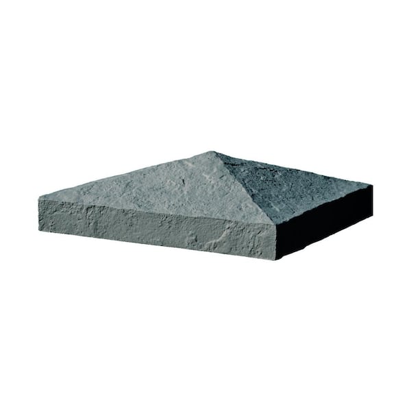 NextStone Slatestone 10.5 in. x 10.5 in. x 3.5 in. Charcoal Faux Polyurethane Stone Post Cover Cap