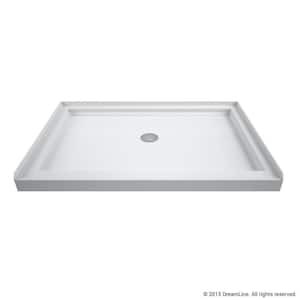 SlimLine 42 in.x 36 in. Single Threshold Alcove Shower Pan Base in White with Center Drain