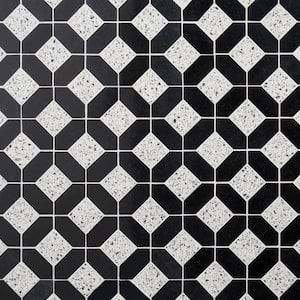 Lupa Diamond Truffle Black 12 in. x 12 in. Polished Marble and Terrazzo Mosaic Floor and Wall Tile (1 Sq. Ft./Each)