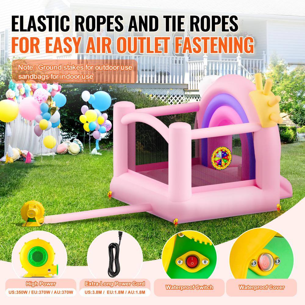 Pink and Purple Inflatable Bounce House with Slide