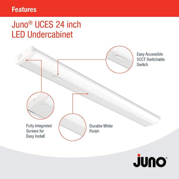 Juno Contractor Select UCES 24 in. Hardwired White Integrated LED