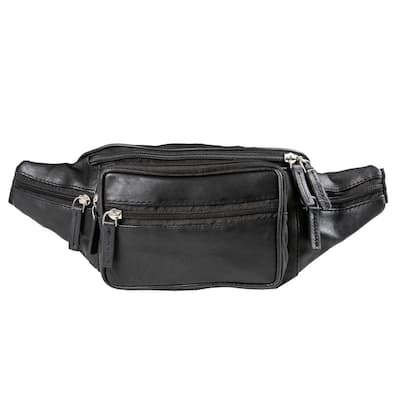 Super Jumbo Black Leather Waist Bag Fanny Pack #FPX3090K - Jamin Leather®