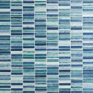 Tara Sea Green 11.61 in. x 11.73 in. Stacked Glass Mosaic Tile (0.95 Sq. Ft. / Sheet)