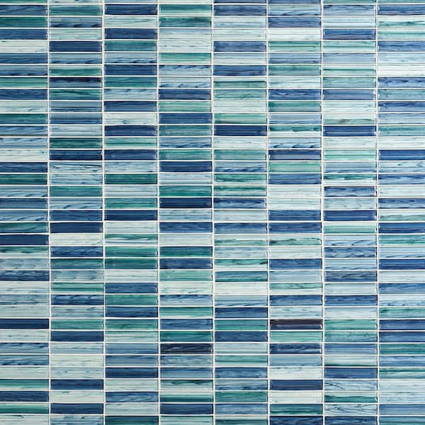 Ivy Hill Tile Tara Sea Green 11.61 in. x 11.73 in. Stacked Glass Mosaic Tile (0.95 Sq. Ft. / Sheet)