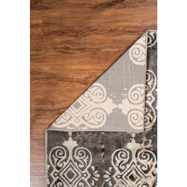 Jewel Beige 5 ft. x 8 ft. Traditional Loomed Medallion Polypropylene Rectangle Indoor Area Rug