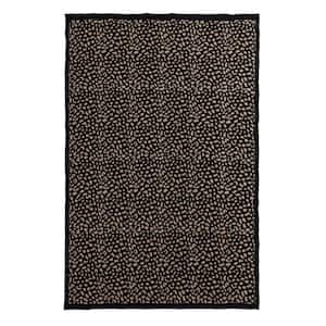 Juicy Leopard Jacquard Brown 50 in. 70 in. Plush Feather Knit Throw Blanket