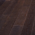 Wire Brushed Oak Coffee 3/8 in. Thick x 5 in. Wide x Varying Length Click Lock Hardwood Flooring (19.69 sq. ft. / case)