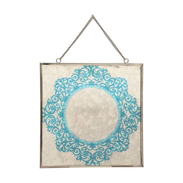 Noble House 12 in. Elgin Oriental Blue Design Wall Accessory